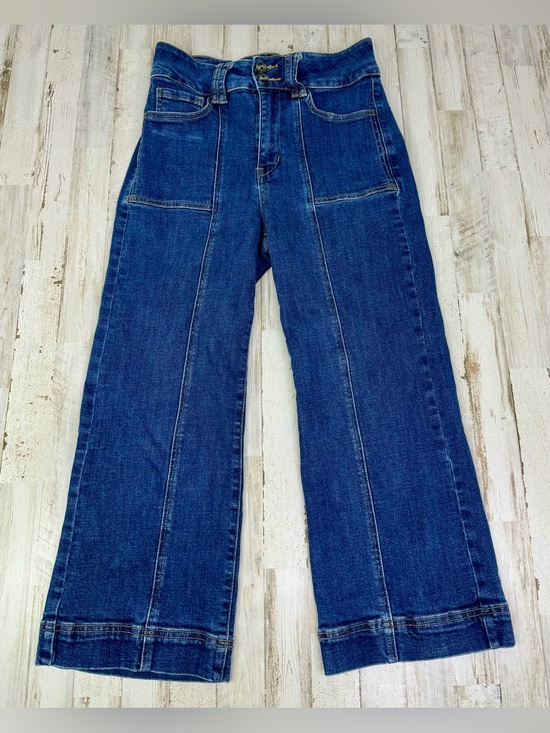 Mica Denim - Mica Jeans Women's 29 (28x24) Dark Wash Blue Wide Leg Capri Stretch